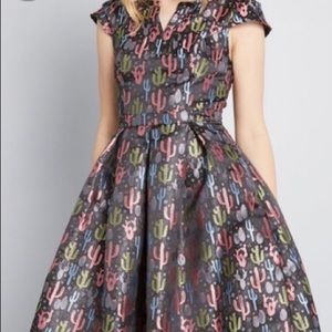 Modcloth Cactus Brocade Dress sz 14